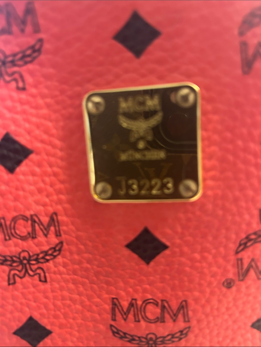 MCM Red Logo Backpack with Gold Hardware - Picture 4 of 10